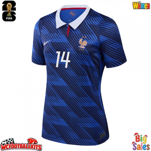 France Adrien Rabiot #14 Replica Home Stadium Shirt for Women World Cup 2026 Short Sleeve
